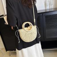 Bolso de playa de media luna de vid de hierba tejido a mano, bolso de hombro hueco de verano para mujer de gran capacidad - details 21