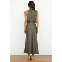 BUNO-Vestido largo sin mangas de satén de seda de gama alta para mujer, vestidos elegantes a la moda para celebridades, vestido de noche, ropa de fiesta para mujer - details 6