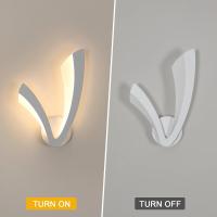 Aplique LED de Pared 12W GOECO, 3000K Luz Blanca Cálida, Blanco Acrílico, Lámpara de Pared Moderna para Pasillo, Sala de estar, Dormitorio, 35*25*4 CM - details 4