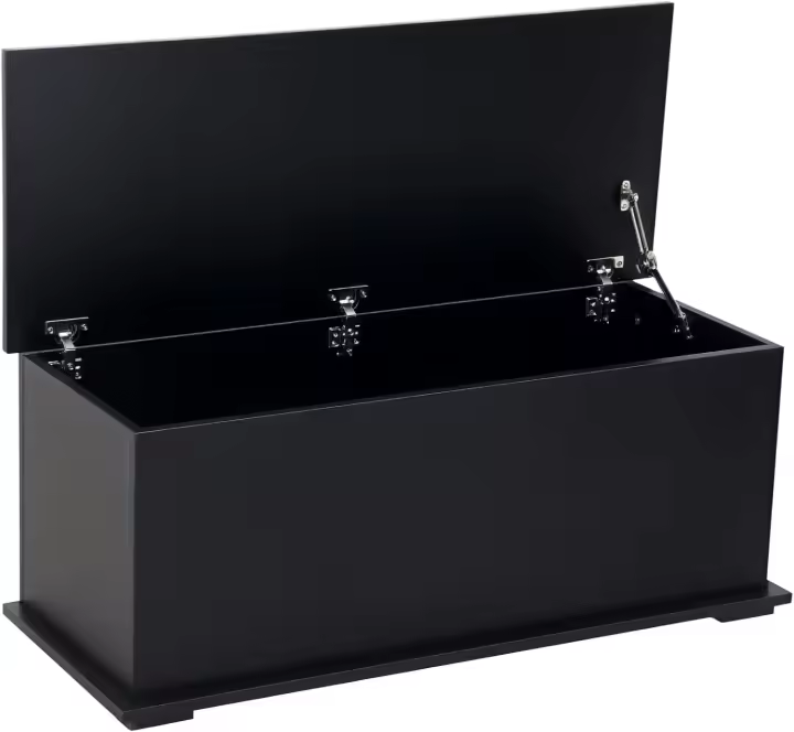 Baúl de Almacenamiento de Madera Taburete para Almacenaje con Tapa para Dormitorio Salón Carga Máx. 120 kg 100x40x40 cm Blanco - 1