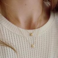 Collar con inicial de acero inoxidable para mujer, Gargantilla con letras cortadas de Color dorado, con un solo nombre, colgante, regalo de joyería, envío directo - details 4
