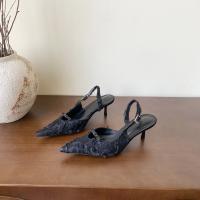 Bolsa de alta costura francesa sandalias de cabeza feminidad socialite encaje puntiagudo tacón fino con zapatillas geniales de tacón alto - details 23