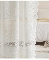 Cortinas de gasa de encaje retro francés,cortinas transparentes que filtran la luz,dormitorio,salón,habitación infantil - details 5