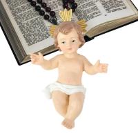 Bebé sagrado con escultura decorativa cruzada, estatua religiosa, hogar, iglesia, artesanía de Navidad, regalo de decoración - details 5