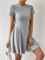 Vestido de verano nuevo para mujer estilo francés con cuello redondo y manga corta. - details 0