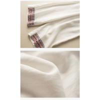 Pantalones de lino y algodón de cintura alta para mujer, pantalón de pierna ancha, largo, elástico, informal, liso, bordado, moda coreana, 2024 - details 6