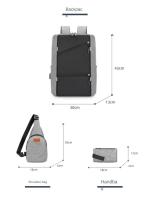 Mochila para Laptop de 15.6 pulgadas para Hombre Impermeable con Puerto de Carga USB Mochila de Negocios de Verano Resistente al Desgaste con Dacron Forro de Nylon - details 17