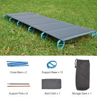 Outdoor Camping Cot Portable Folding Cot Bed Ultralight Aluminum Alloy Travel Cot Sleeping Tent Bed for Hiking Backpacking - details 9