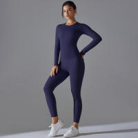 Hamidou-conjunto deportivo de Yoga para mujer, Leggings de gimnasio de secado rápido, de manga larga Camiseta deportiva para correr, pantalones de entrenamiento para correr - details 33