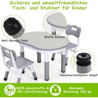 2 Sillas, Mesa y Sillas Infantiles con Forma de Cacahuete, Altura Ajustable, Mesa de Pintura para Niños, Juego de Mesa y Silla Infantil para Guardería y Jardín de Infancia, Amarillo - details 10