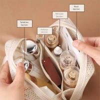 Bolsa de cosméticos de malla de Color sólido portátil, bolsa de maquillaje transparente con cremallera, bolsa de almacenamiento, bolsa de maquillaje para almohada para mujer - details 7