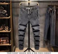 2025 nuevos pantalones vaqueros de cintura elástica para hombres de pierna recta primavera otoño cordón verano delgado suaviza tu silueta pantalones largos - details 7