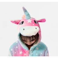 Pijama de dinosaurio Kigurumi para bebé y niño, ropa de franela con dibujos de animales rojos, unicornio, Invierno - details 3