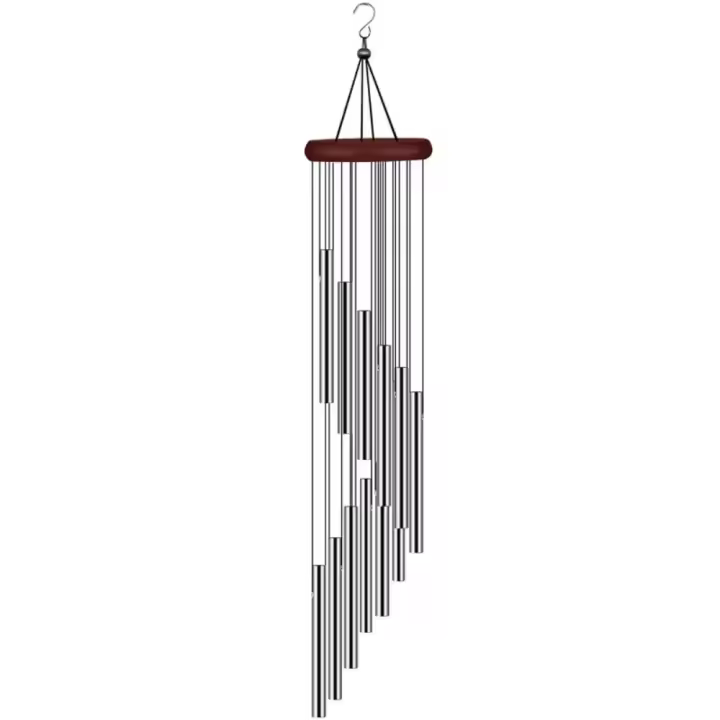 Carillón de viento de tubo de aluminio metálico con gancho, decoración de jardín al aire libre, decoraciones de recuerdo para bodas y reuniones familiares - 1