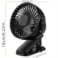 Ventilador portátil con Clip, recargable por USB enfriador de aire, 3 velocidades, para mesa y Escritorio - details 4