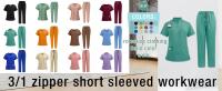 Uniforme de enfermera de color sólido para mujer, traje de pantalones de manga corta con cuello en V de tela de secado rápido, uniforme de enfermería con múltiples bolsillos - details 68