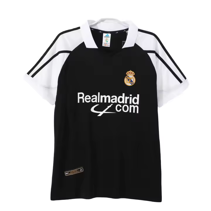 Camiseta de fútbol retro réplica oficial del Real Madrid edición para aficionados 2001/02 visitante - Adulto - Talla S-2XL - 1