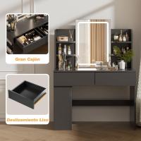 Mesa de Maquillaje LED Regulable Vanity con 2 Cajones y 4 Estantes Estante Inferior - details 12