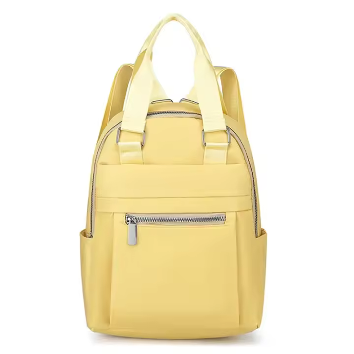 Mochila De Viaje con múltiples bolsillos para mujer, morral informal de viaje, bolso Oxford impermeable para la escuela, Color sólido - 1