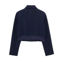 BUNO- cazadora lisa a la moda para mujer, abrigo con bolsillos, cuello en V, manga larga con una hilera de botones, trajes elegantes para mujer - details 4