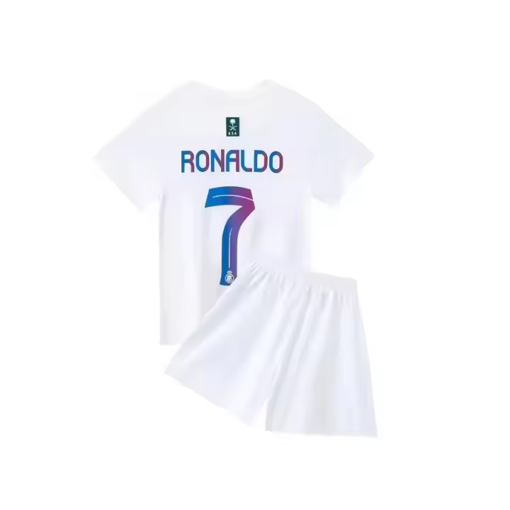 Conjunto de ropa deportiva de entrenamiento infantil, manga corta impresa de secado rápido + pantalón corto, ropa de Fútbol - C.R 7 - 1