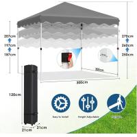Carpa de Jardín Pop Up Ajustable de Altura 3x3M Marco de Acero Resistente a Rayos UV - details 23