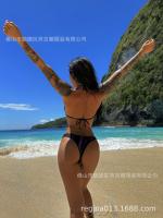 Nuevo traje de baño con cabeza de lobo para mujer, Bikini Sexy con estampado dividido de cintura alta - details 5