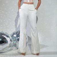Pantalones ajustados acampanados para mujer, moda coreana, primavera y otoño, pantalones lisos de cintura media - details 6