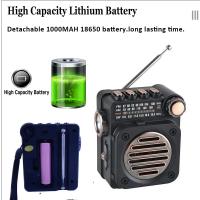 Radios estéreo FM AM SW, Mini receptor de Radio portátil de bolsillo, reproductor de música inalámbrico Bluetooth multifuncional con linterna LED - details 4
