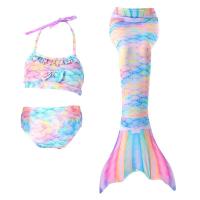 Disfraz de cola de pez de sirena y pavo real para niñas, Little Tails, con monoaleta para nadar, vestido de verano para niños. - details 5