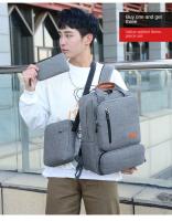 Mochila portátil para estudiantes de gran capacidad mochila portátil para hombres mochila de computadora multifuncional de tres piezas - details 4