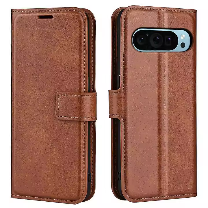 Funda protectora para teléfono Google Pixel 9 de piel sintética PU con textura de piel de becerro antiarañazos - 1