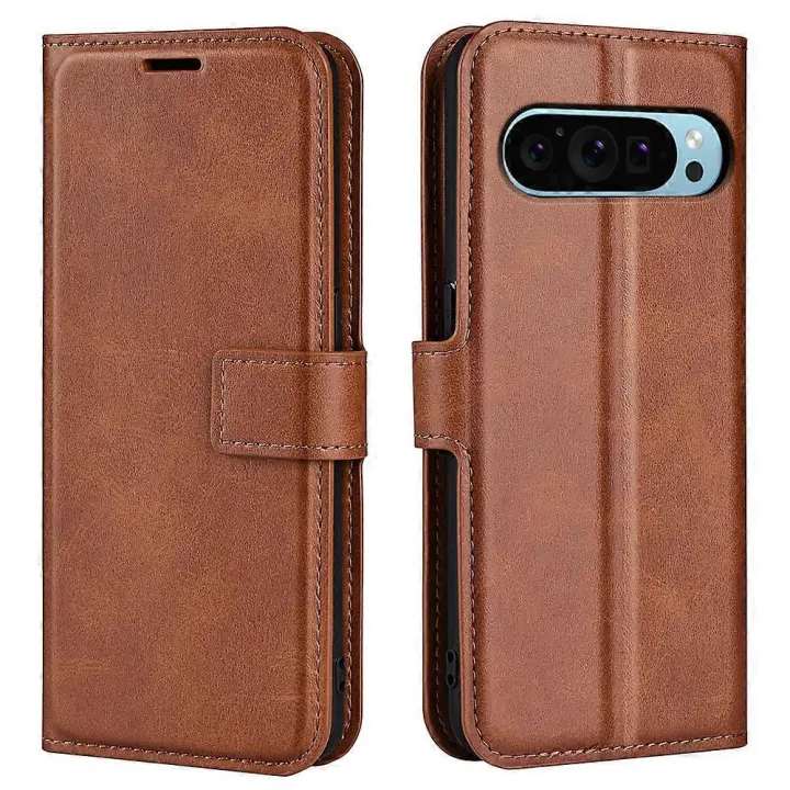 Funda protectora para teléfono Google Pixel 9 de piel sintética PU con textura de piel de becerro antiarañazos - 1