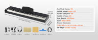 SucceBuy Piano digital contrapesado, 88 teclas totalmente contrapesadas, piano eléctrico con teclado dual y parlantes, pedal de sostenido - details 5