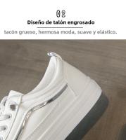 Zapatos Blancos De Boca Baja, Zapatos Deportivos Casuales De Suela Blanda Nuevos, Cómodos Y Resistentes Al Desgaste - details 5