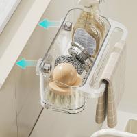 Escurridor de fregadero de cocina sin perforaciones, soporte para esponja con ventosa montada en la pared, impermeable, ahorro de espacio, organización de cocina a prueba de polvo - details 1