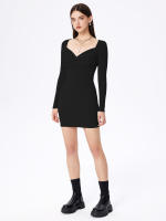 Vestido de cuello cuadrado de mujer con falda corta de cintura alta - details 3