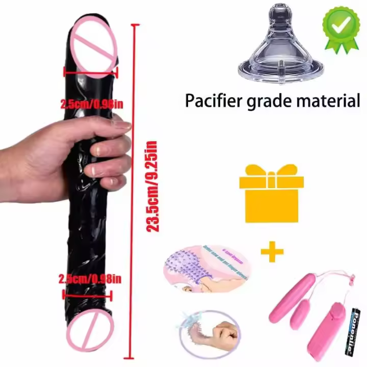 Doble Cabeza Dildo Largo Enorme Plug Anal para Adultos Juguete Realista para Masturbadoras y Lesbianas - 1