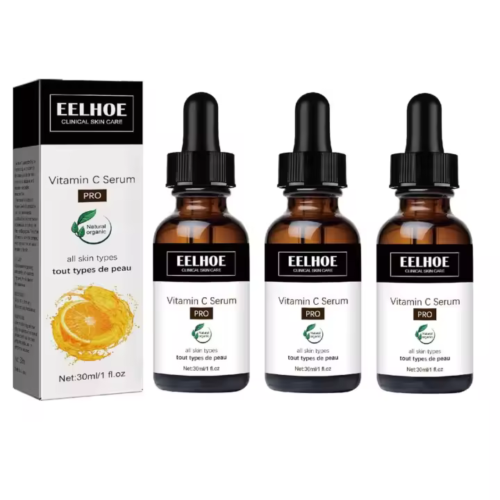 Suero de vitamina C EELHOE Eternity antienvejecimiento, suero para manchas oscuras, con suero facial de ácido hialurónico, 3 uds. - 1
