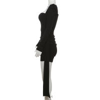 Cintura plisada con cuello cuadrado para mujer. - details 1
