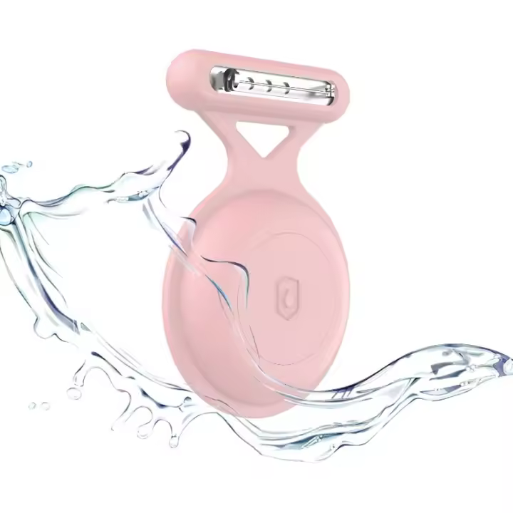 para AirTag Funda con broche, funda impermeable oculta para AirTag para niños, localizador de artículos, protección completa antipérdida GPS Tracker Buscador de artículos para niños/niños/ancianos/ropa-Rosa - 1