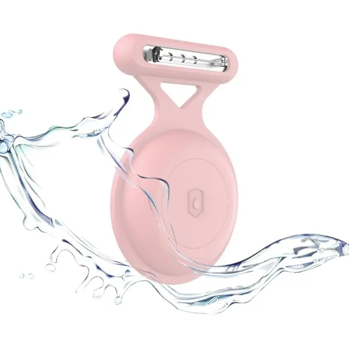 para AirTag Funda con broche, funda impermeable oculta para AirTag para niños, localizador de artículos, protección completa antipérdida GPS Tracker Buscador de artículos para niños/niños/ancianos/ropa-Rosa - 1