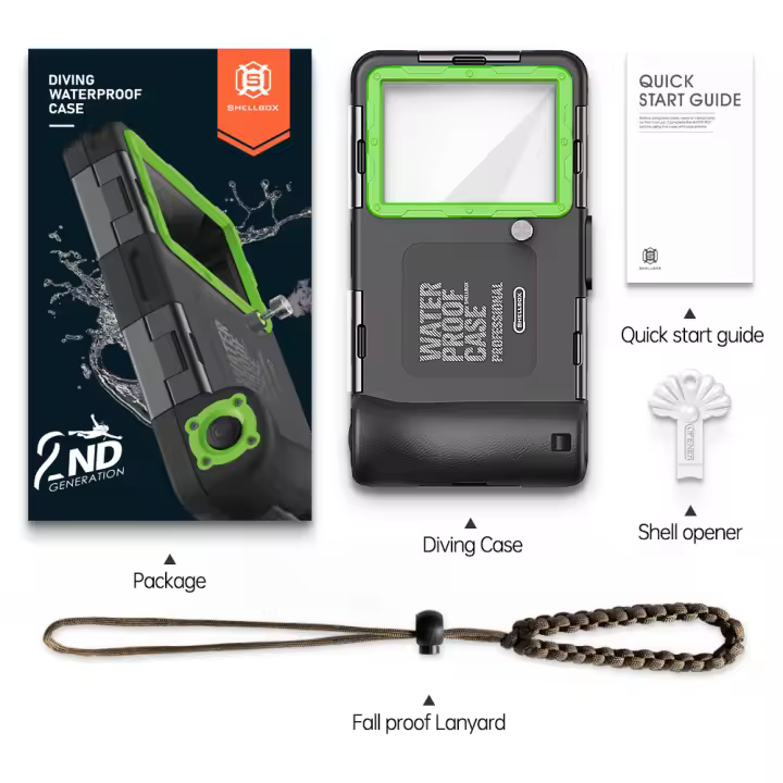 Funda subacuática de buceo profesional para iPhone 14, 13, 15, 16 Pro Max, S25 Ultra, S24 FE, 50 pies/15m - 1