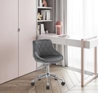 Silla de Oficina de Terciopelo Ajustable de Altura Silla Giratoria con Ruedas para Hogar y Oficina - details 8