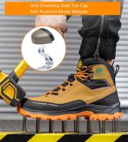 Zapatos de Seguridad para Hombres Impermeables, Altas, Resistentes al Desgaste, Forro de Cuero, Suela de Goma Sintética - details 11