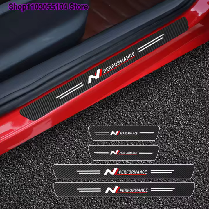 Pegatinas de Llanta de Coche de Fibra de Carbono 4pcs Accesorios de Pedales para Hyundai - 1