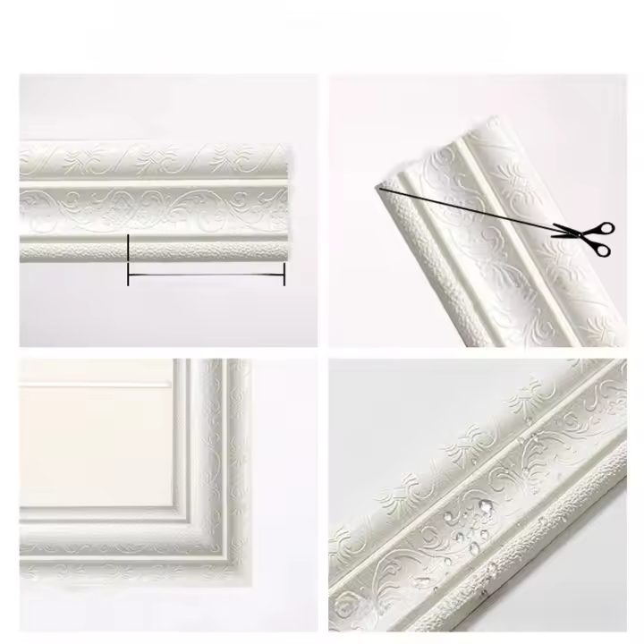 Tira impermeable autoadhesiva para Borde de rodapiés, pegatina decorativa con patrón 3D, embellecedor de pared - 1