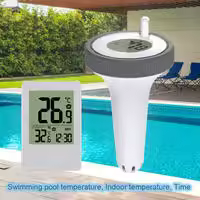 Termómetro inalámbrico flotante para piscina, dispositivo con Monitor de temperatura interior, reloj para estanque, bañera de hidromasaje y Acuario - details 5