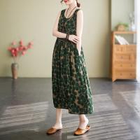 Anteef sin mangas de algodón vintage floral nuevo en vestidos para mujeres casual suelto vestido largo de verano ropa elegante 2025 - details 2