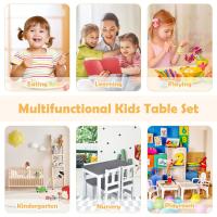 2 Sillas para Niños con Banco, Conjunto de Muebles con Banco de Almacenaje, Muebles Infantiles de 4 Piezas para Niños de 3 a 7 Años (Natural) - details 15